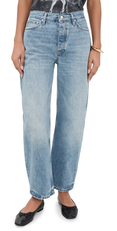 Anine Bing Five-pocket Denim Trousers Featuring Belt Loops In Blue