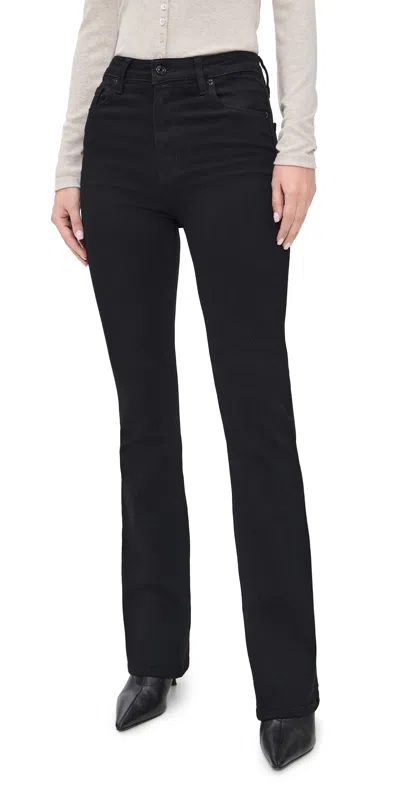Frame Icon Mid-rise Flared Jeans In Black