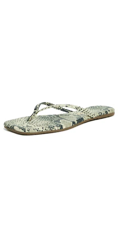 Tkees Studio Exotic Snake-effect Leather Flip Flops In Multi