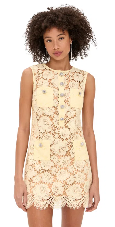 Self-portrait Self Portrait Short Dress With Embellishment In Yellow