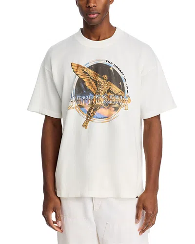Represent White Crew Neck T-shirt With Graphic Print On Front And Back In Cotton Man In White