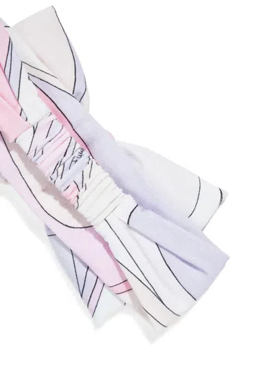 Pucci Junior Printed Elasticated Headband In White