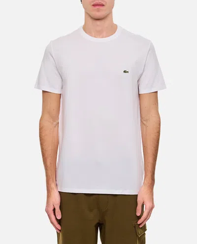 Lacoste Short Sleeve Crew Neck Pima Cotton Jersey T-shirt In White
