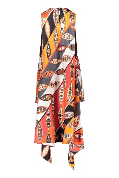 Pucci Top Asymmetric With Lively Geometric Pattern In Multi