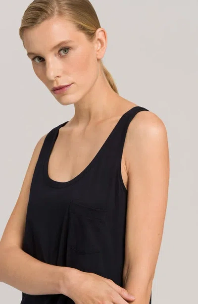 Hanro Deluxe Mercerized Pima Cotton Nightgown In Black