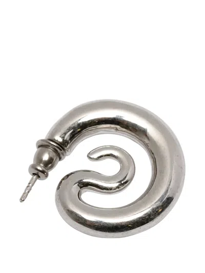 Panconesi Small Serpent Hoops Earrings In Silver