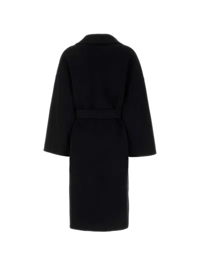 Aftercoat Black Wool Blend Coat In Black