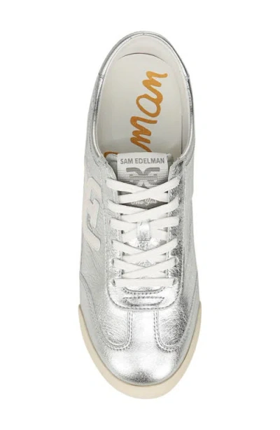 Sam Edelman Logo-embroidered Sneakers In Silver