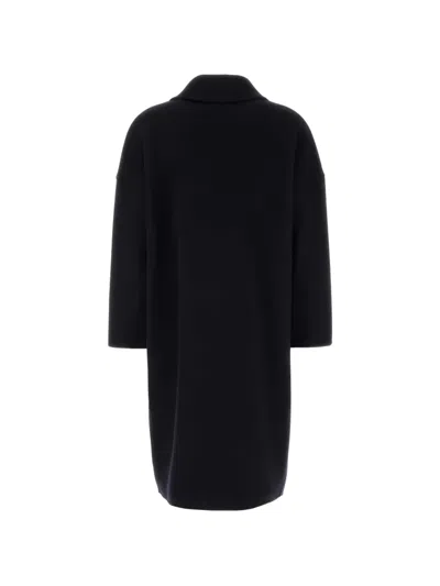 Aftercoat Midnight Blue Wool Blend Coat In Blue