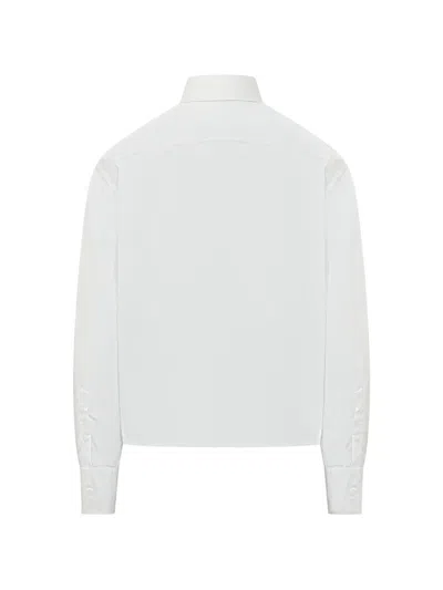 Off-white White Regular Logo Patch Shirt In White