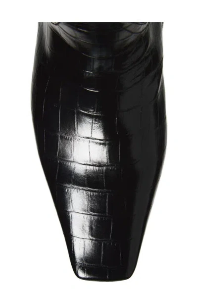 Jeffrey Campbell Croc Embossed Boot In Black
