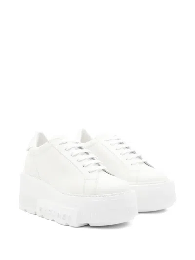 Casadei Nexus Platform Leather Sneakers In Animal Print