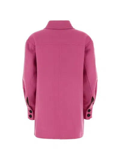Aftercoat Buttoned Coat In Pink