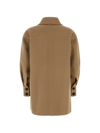 Aftercoat Wool-cashmere Blend Jacket In Brown