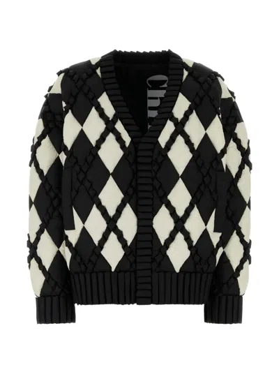 Raxxy Two-tone Quilted Jacket With Pattern In Black