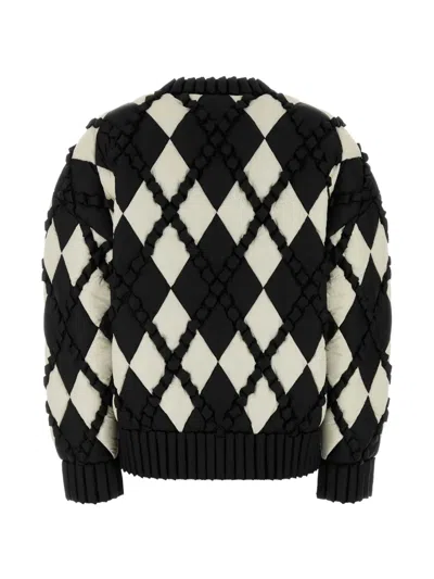 Raxxy Two-tone Quilted Jacket With Pattern In Black