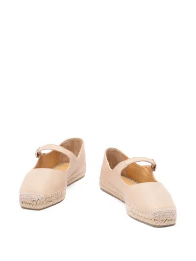 Castaã±er Leather Espadrilles In Neutral