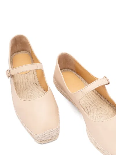 Castaã±er Leather Espadrilles In Neutral