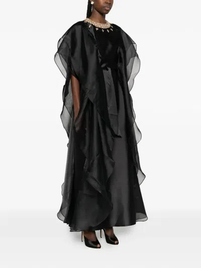 Baruni Ruffled Embellished Almas Dress In Black