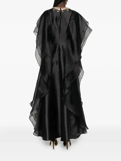 Baruni Ruffled Embellished Almas Dress In Black