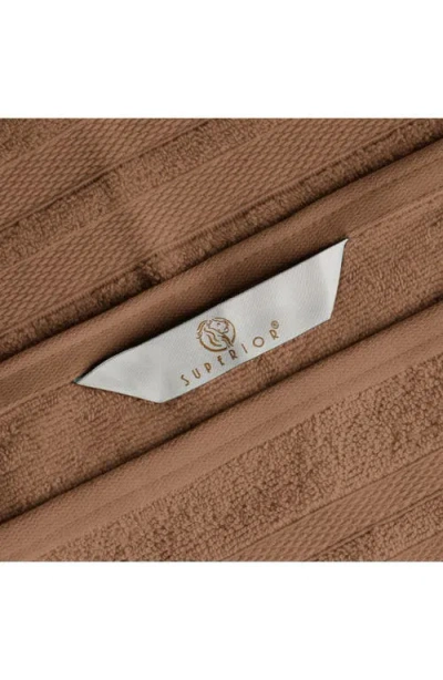 Superior Solid Cotton 6-piece Towel Set In Brown