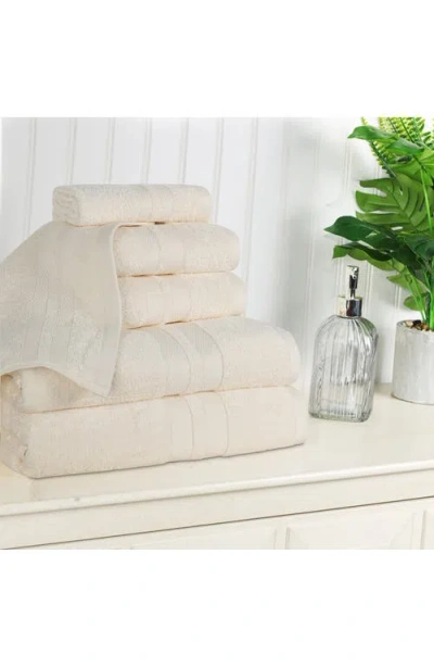 Superior Solid Cotton 6-piece Towel Set In White