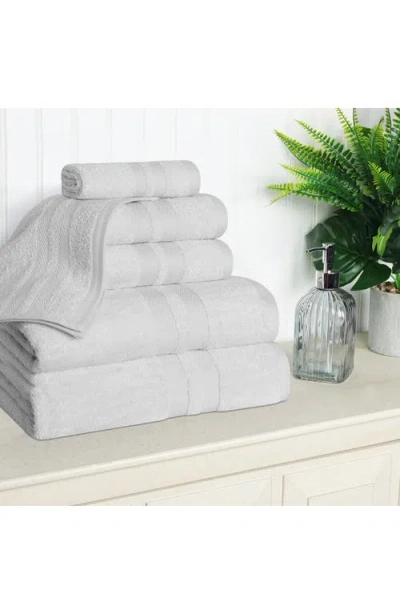 Superior Solid Cotton 6-piece Towel Set In White