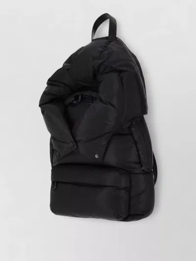 Moncler Caradoc Backpack Adjustable Straps Front Pocket In Black