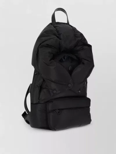 Moncler Caradoc Backpack Adjustable Straps Front Pocket In Black