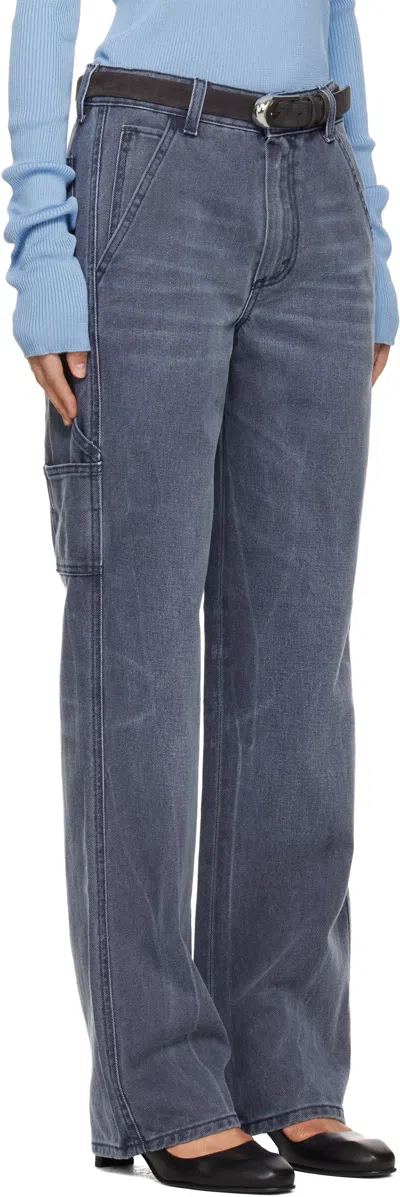 6397 Navy Long Painter Jeans In Blue