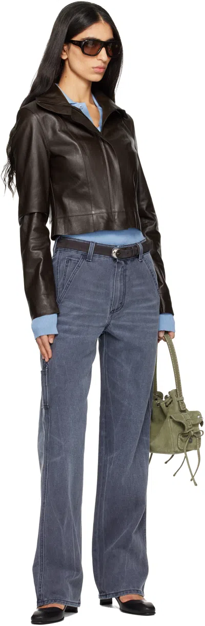 6397 Navy Long Painter Jeans In Blue