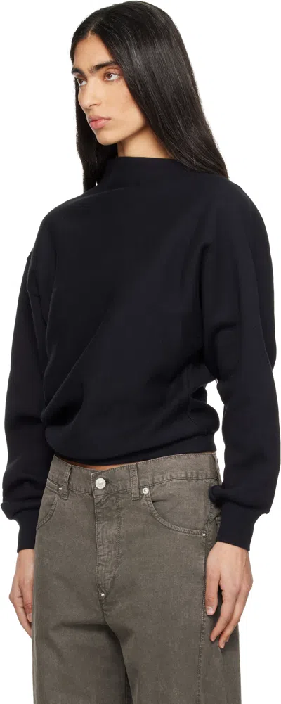 6397 Black Draped Sweatshirt In Black