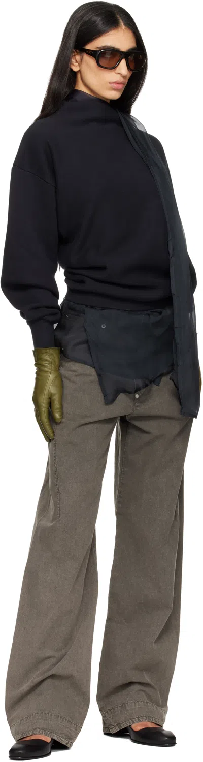 6397 Black Draped Sweatshirt In Black