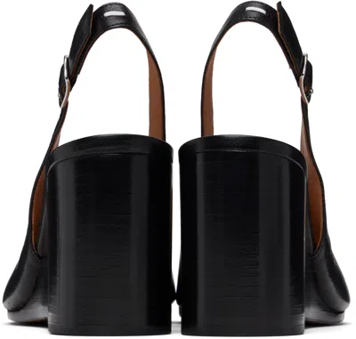 Maison Margiela Womens Black Tabi Leather Slingback Wedges Eur 36 / 3 Uk