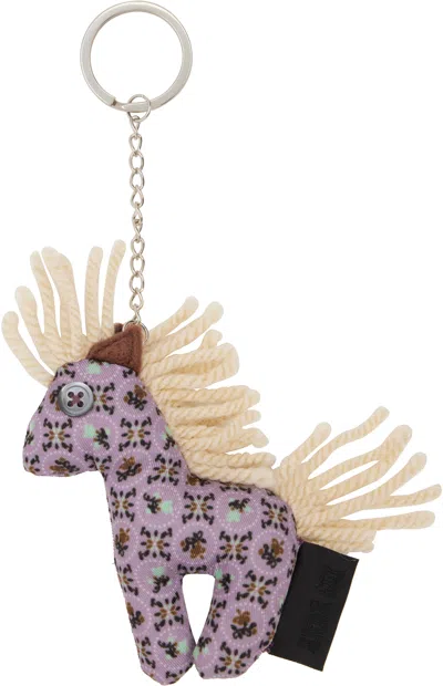 Anna Sui Purple Graphic Keychain In Multi