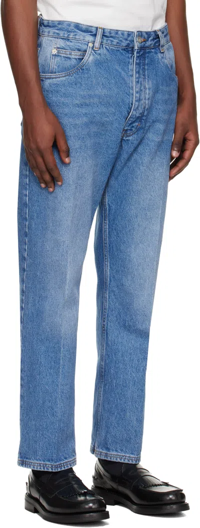 Studio Nicholson Blue Windslow Denim Jeans In Blue