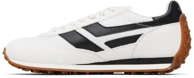 Tom Ford Low-profile White Sneakers With Black Leather Accents In Multi