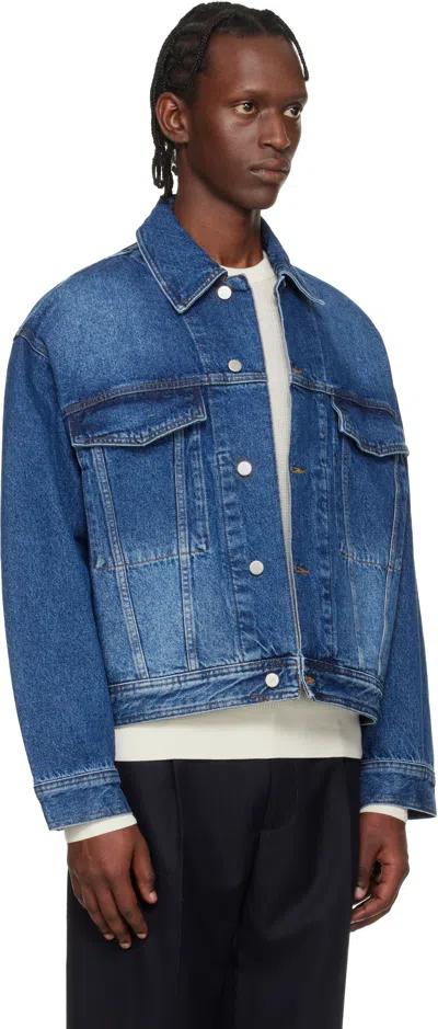 Studio Nicholson Blue Stein Denim Jacket In Blue