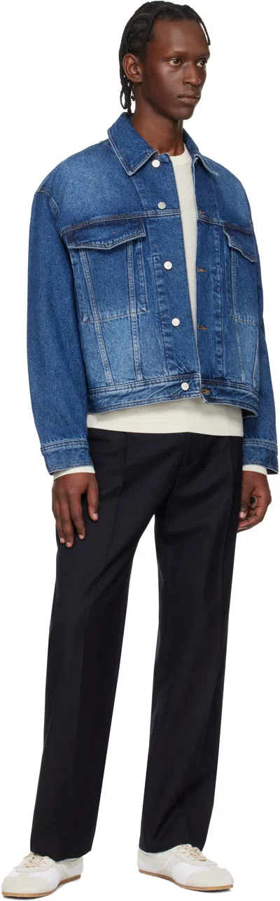 Studio Nicholson Blue Stein Denim Jacket In Blue