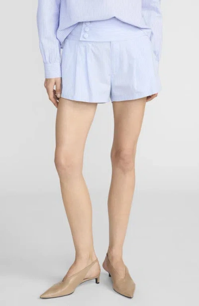 Frame The Striped Harbor Shorts Venice Blue Multi In Black