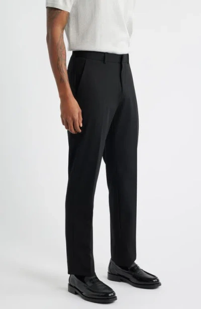 Open Edit Slim Fit Solid Flat Front Stretch Suit Pants In Black