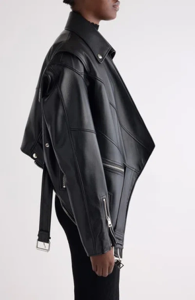 Givenchy Upside Down Leather Jacket In Black