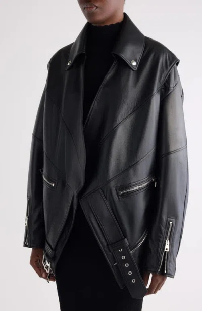 Givenchy Upside Down Leather Jacket In Black