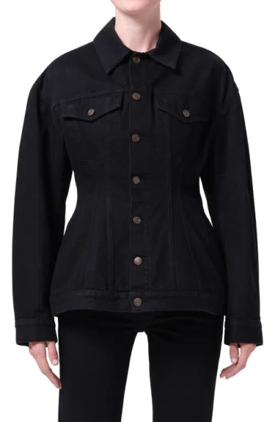 Agolde Myra Structured Denim Jacket In Black