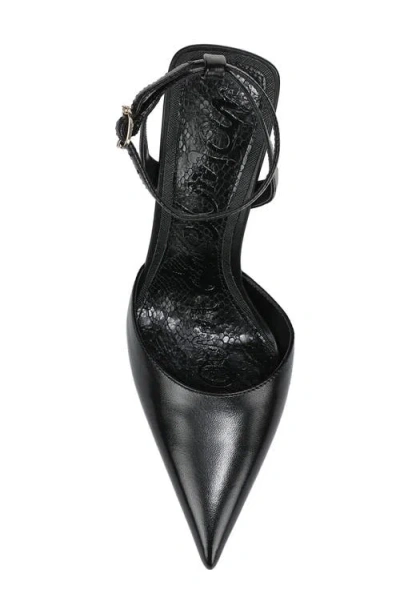 Sam Edelman Ankle Strap Pointed Toe Pump In Black