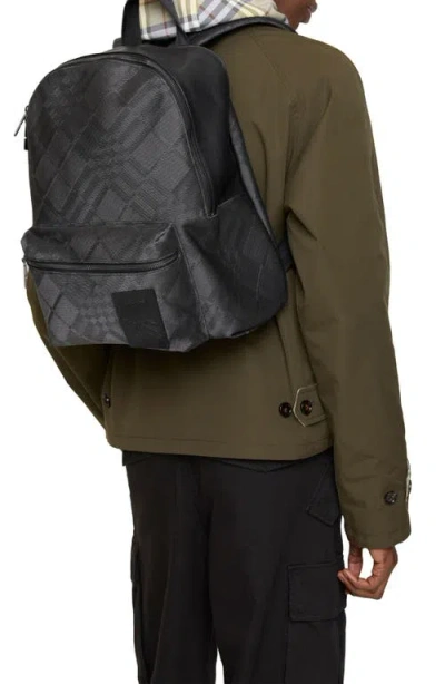 Burberry Chester Check Jacquard Backpack In Black