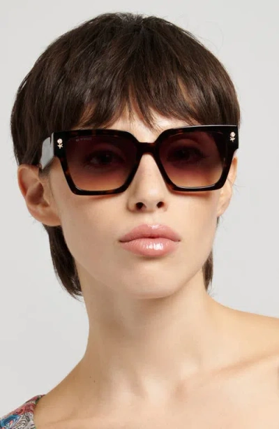 Etro 55mm Gradient Rectangular Sunglasses In Brown