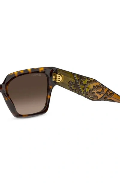 Etro 55mm Gradient Rectangular Sunglasses In Brown