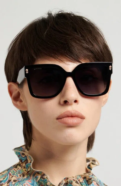 Etro 55mm Gradient Rectangular Sunglasses In Black