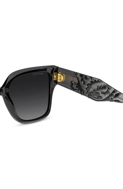 Etro 55mm Gradient Rectangular Sunglasses In Black
